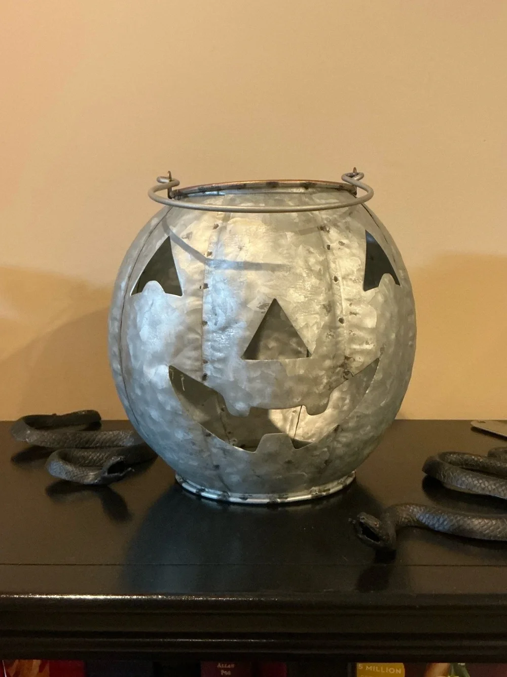 Galvanized Halloween Jack-o-Lantern Luminaria 🎃